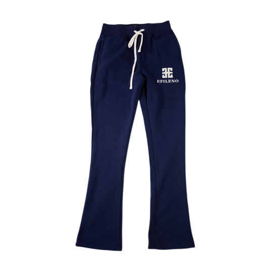 NAVY BLUE FLARE STACKED SWEATS